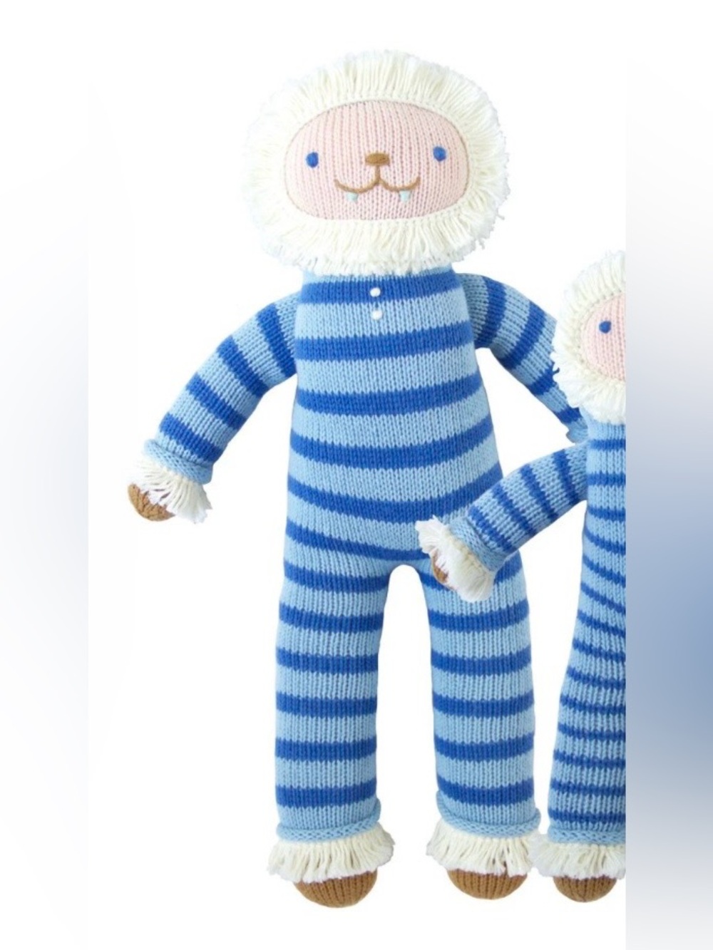 Blabla Brrr the Yeti Blue Stripe Doll Hand Knit Peru Plush Stuffed Animal Toy